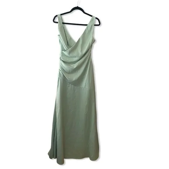NWT Lovers and Friends Dawn Gown Sage Green draped satin maxi dress Revolve M NWT Lovers and Friends Dawn Gown Sage Green draped satin maxi dress Revolve M